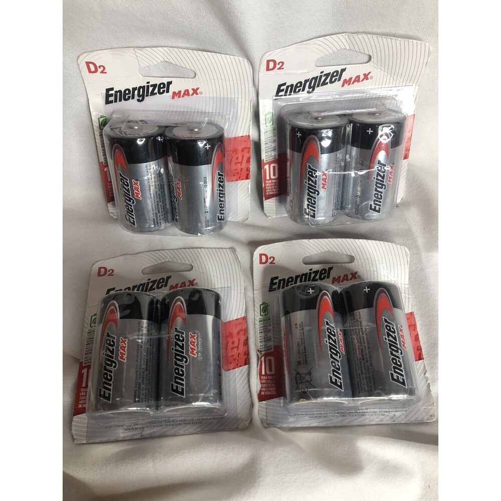 8 Pc Energizer Max D D2 1.5V Alkaline Batteries Exp. 12/2033 NEW